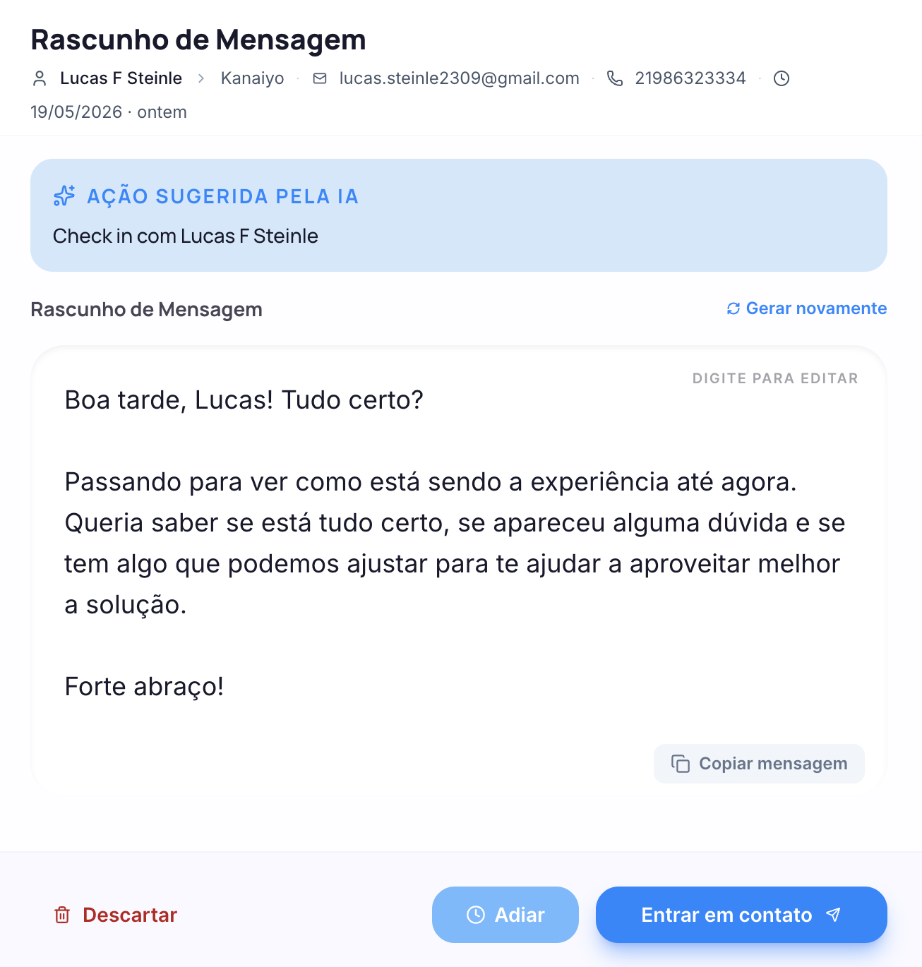 Rascunhos com IA